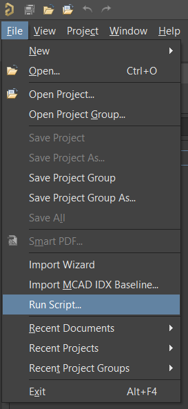 File > Run Script menu