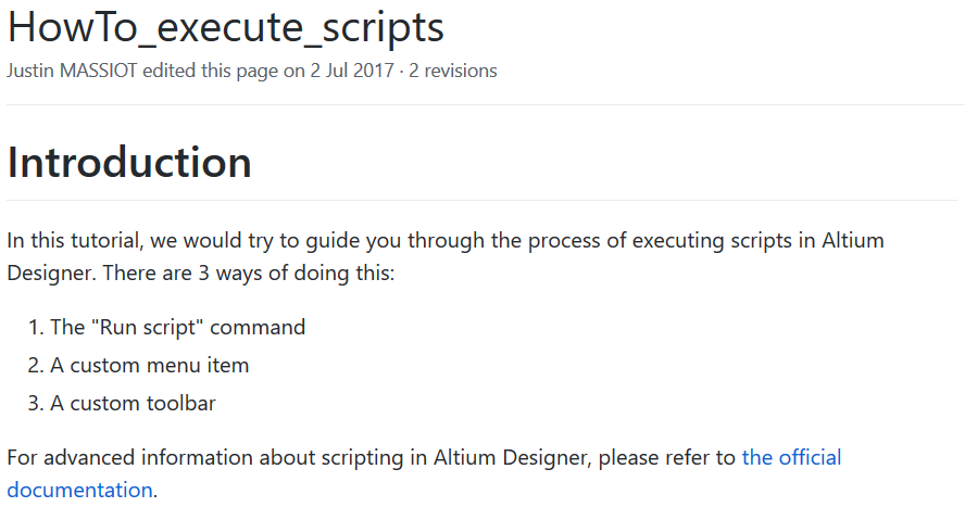 Scripts in a Workspace Connected to Altium Designer