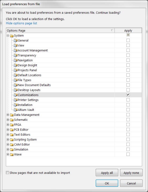 Load the SVN menu and SVN keyboard shortcuts customizations into Altium Designer